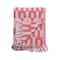 Hello Honey® 60" Red & Pink Patterned Throw Blanket with Fringe